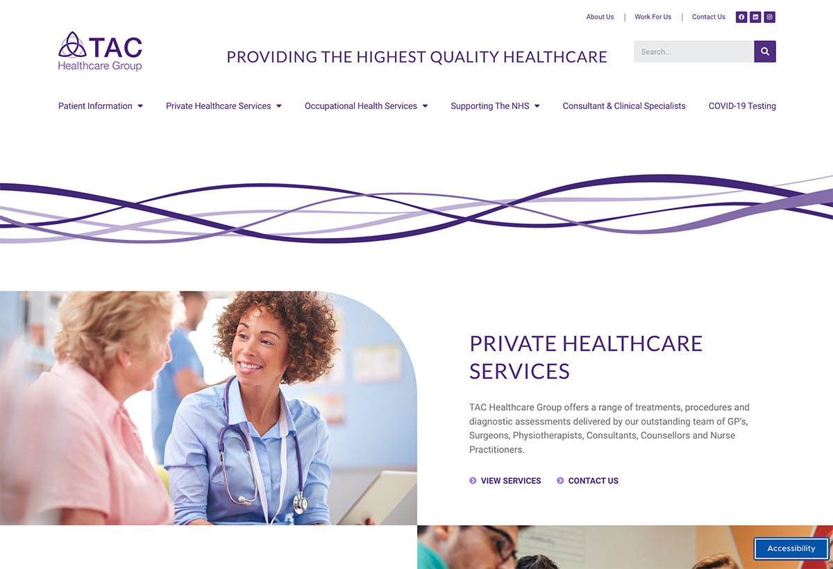 TAC healthcare Web Balance web design Aberdeen